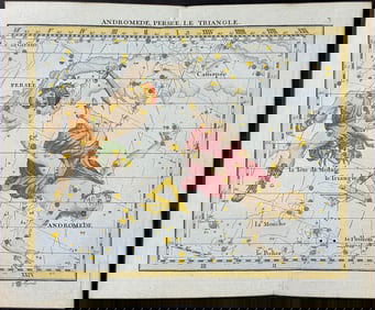 Flamsteed - Constellation or Celestial Chart: Andromeda, Triangle, Perseus. 3