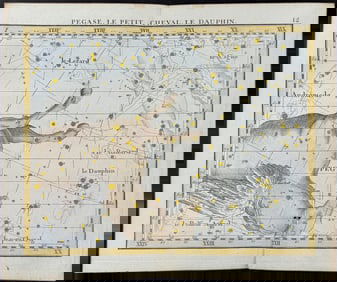 Flamsteed - Constellation or Celestial Chart: Pegasus, Horse, Dolphin. 12