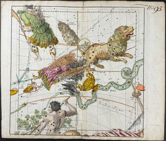 Kohler & Weigel after Pardies - Celestial Chart (Leo, Bootes, Bernice's Hair, Virgo, Hydra, Centaur,