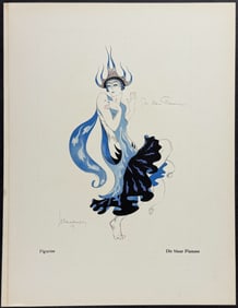 Schnackenberg - Costume Illustration: Die blaue Flamme / Verso: Maria Hagen