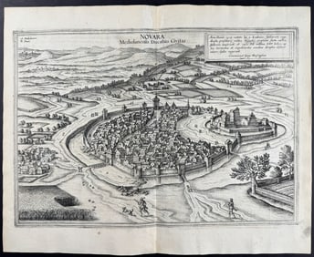 Braun & Hogenberg, pub. 1575 - View of Novara, Italy