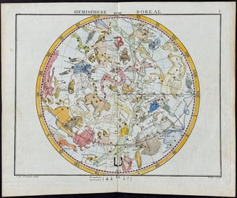 Flamsteed - Constellation or Celestial Chart: Northern Celestial Sky. 1