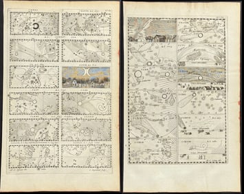 Lubieniecki - Pair of Astronomy Engravings with Comets, Stars, Celestial Events