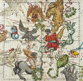 Kohler & Weigel after Pardies - Celestial Chart (Hercules, Eagle, Dolphin, Capricorn, Sagittarius,