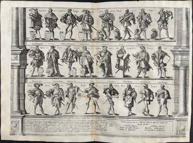 De Jode, Rare, pub. 1593 - German Emperors