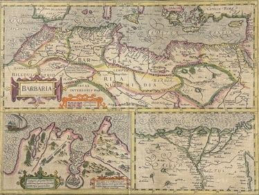 Mercator & Hondius, pub. 1634 - Maps of Africa: Tunis, Barbary, Egypt