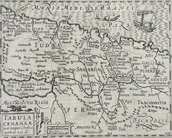 Purchas, pub. 1625 - Map of the Holy Land (Terra Sancta)