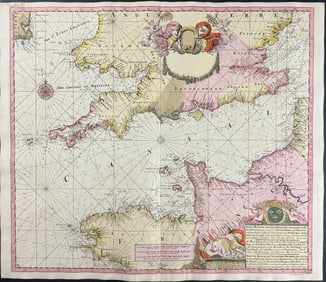 Van Keulen, Rare - Map of the Channel between England and France