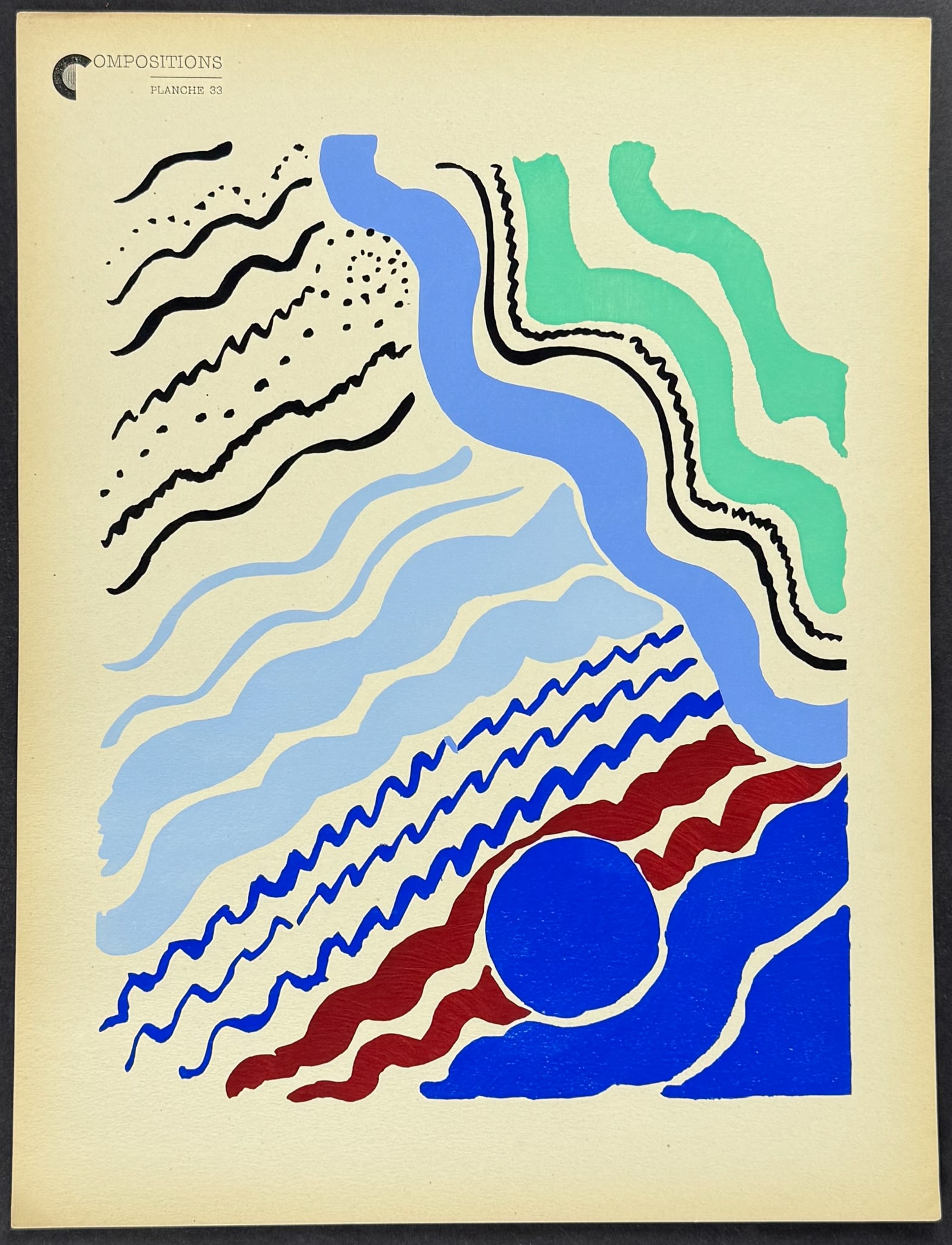 Delaunay - Art Pochoir Illutration. 33: This lovely pochoir illustration by Sonia Delaunay is from Compositions, couleurs, id?es. The work was published in Paris in 1930 by Editions d'Art Charles Moreau. Sonia Delaunay [Sarah Stern] (1885-1