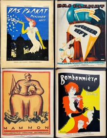 Das Plakat Magazine with 30 Full Page Lithographs by Schnackenberg, Hohlwein, Ottler, & Others