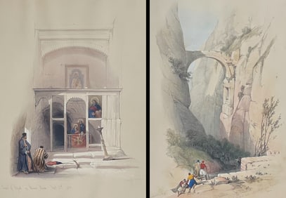 David Roberts, Royal Sub Ed - 4 Lithographs of Holy Land, Syria, Idumea, Arabia, Egypt, & Nubia