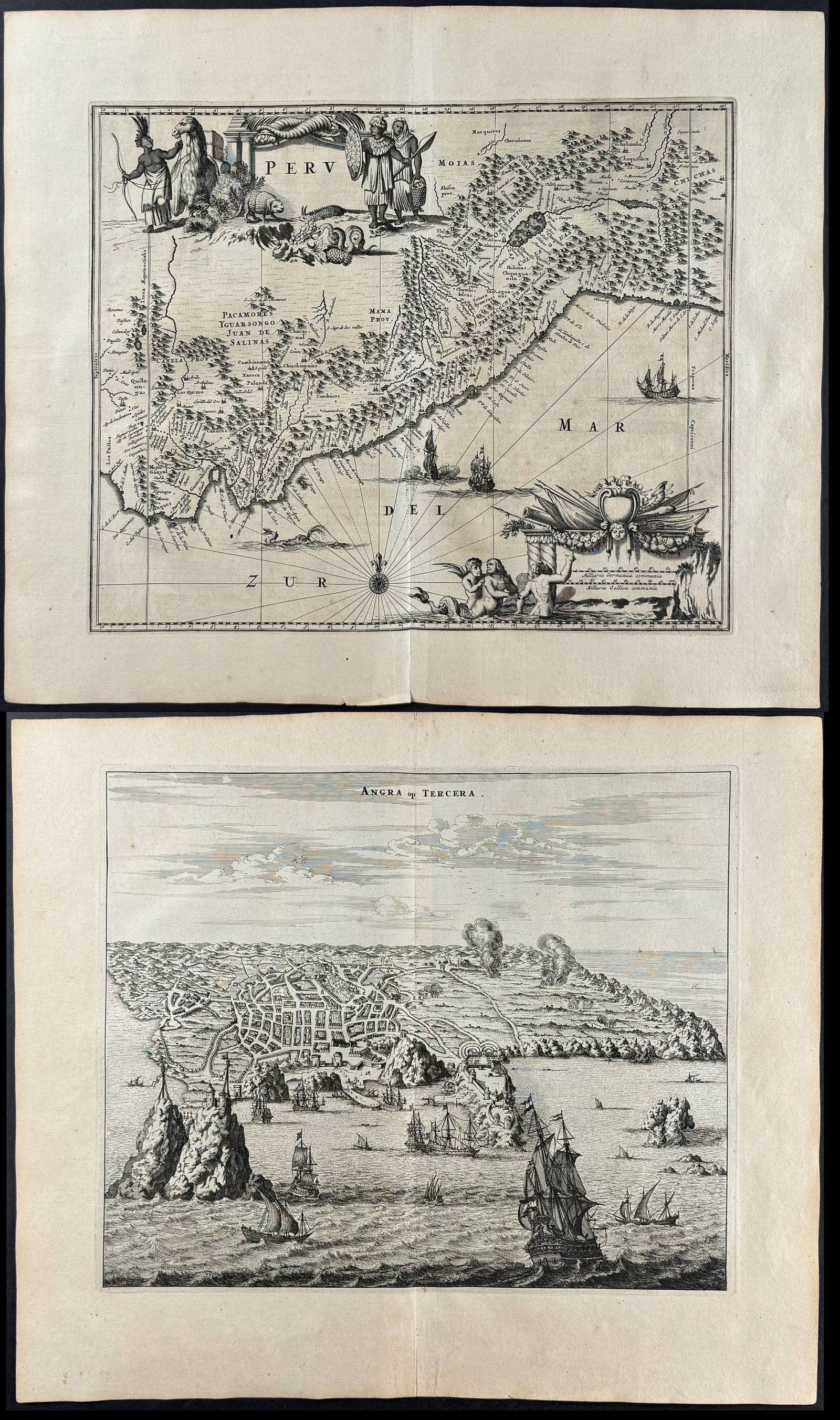 Montanus - Pair of Engravings of Peru & Portugal (1 of 3)