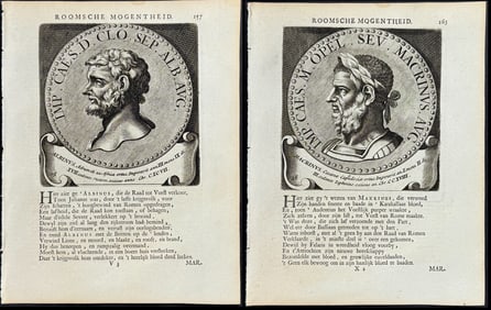 Bogaert - 10 Engravings (Frontispiece, Roman Allegorical Scene, and 8 Portraits of Roman Caesar or