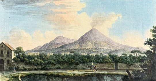 Hamilton & Fabris - View of Mount Vesuvius from the sea shore, at Resina