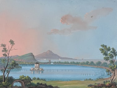 De Vito, Original Painting - Fusaro Lake in Baja (Lago del Fusaro a Baja)
