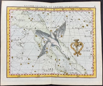 Flamsteed - Constellation or Celestial Chart: Lyre, Swan, Lizard, Fox. 11