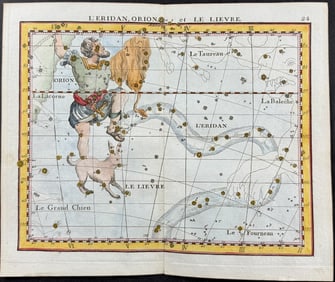Flamsteed - Constellation or Celestial Chart: Orion, Hare, Liver. 24