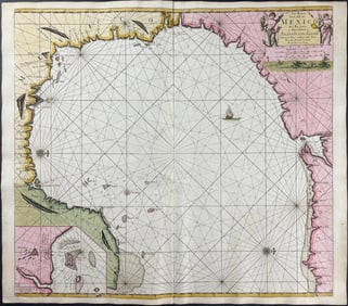Van Keulen, Rare - Map of the Gulf of Mexico