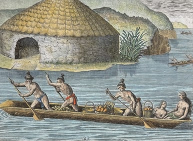 De Bry - Florida - Industry of the Floridians in depositing their crops in the common granary