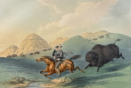 Catlin, Folio - Buffalo Hunt, Chasing Back. 12