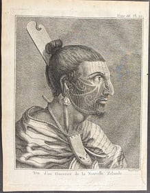 Captain Cook - A Tattooed New Zealand Maori Warrior