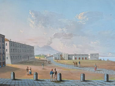 De Vito, Original Painting - Maddalena Bridge in Naples (Ponte della Maddalena in Napoli)