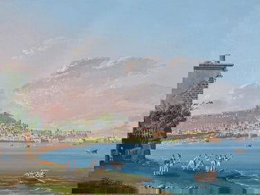 De Vito, Original Painting - Naples from Posillipo (Napoli da Posillipo)