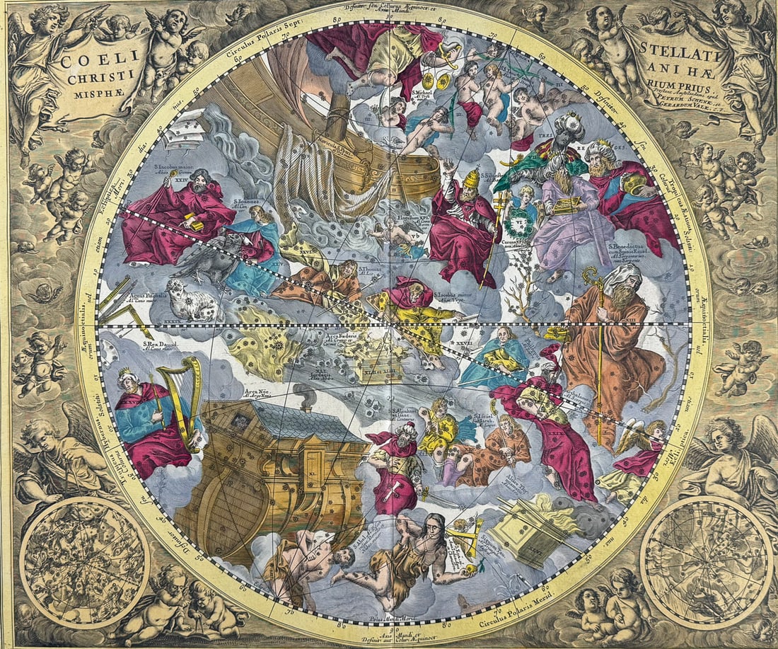 Cellarius - Celestial Chart with the Constellations according to Christian Symbolism [Coeli Stellati (1 of 2)