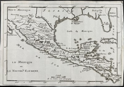 Dampier - Map of Mexico with Central America, Florida, New Mexico