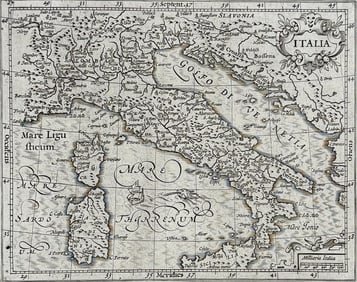 Purchas, pub. 1625 - Map of Italy