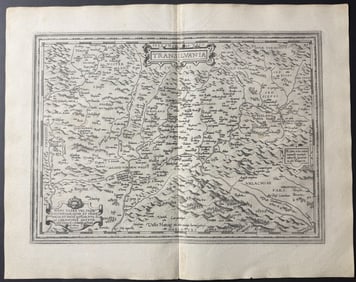 Ortelius, pub. 1579 - Map of Transylvania, Romania