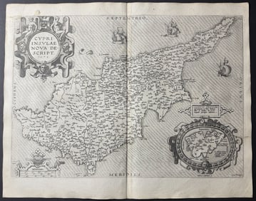 Ortelius, pub. 1579 - Map of Cyprus