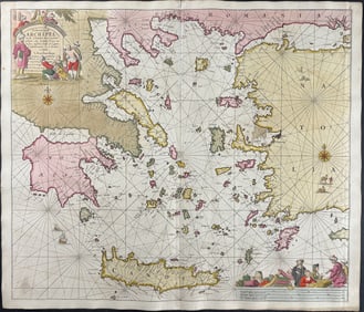 Van Keulen, Rare - Map of the Aegean Sea