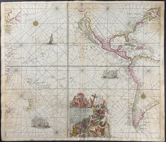 Van Keulen, Rare - Map of the Pacific Ocean