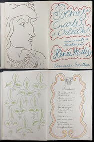 Matisse's Po?mes de Charles d'Orl?ans - Volume with 54 Lithographs (100 Lithographed Sheets)