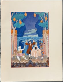 Barbier & Verlaine - Pantomime: Pochoir Illustration