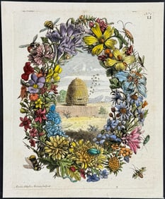 Merian - Floral Wreath & Bee Hive. 51