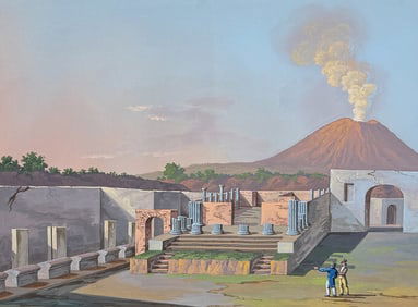 De Vito, Original Painting - Temple of Jupiter in Pompeii (Tempio di Giove a Pompei)