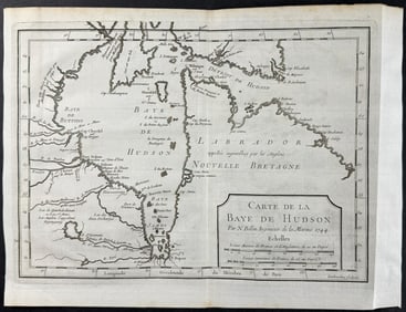 Charlevoix after Bellin - Map of Hudson Bay, Canada