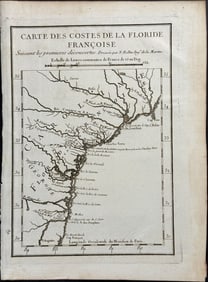Charlevoix after Bellin - Map of French Florida with the Carolinas & Georgia
