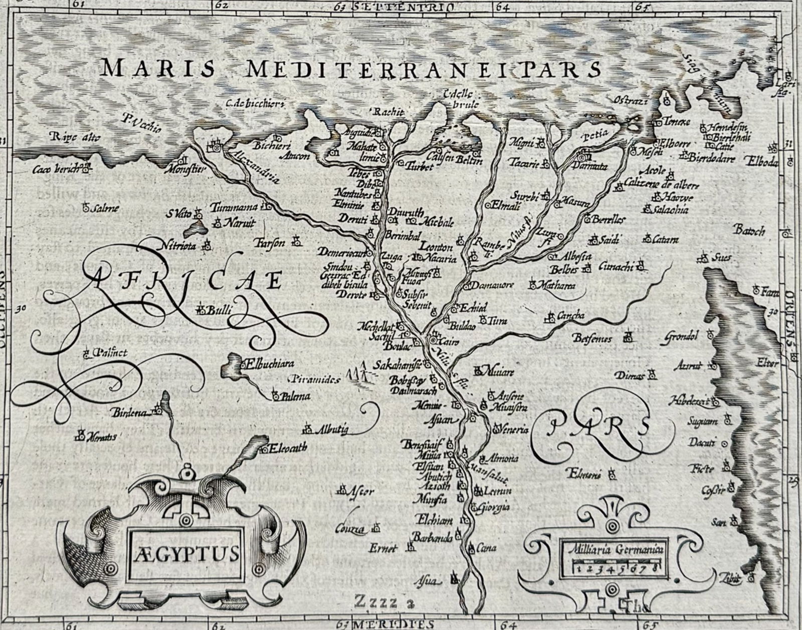Purchas - Map of Egypt with the Nile River (1 of 2)