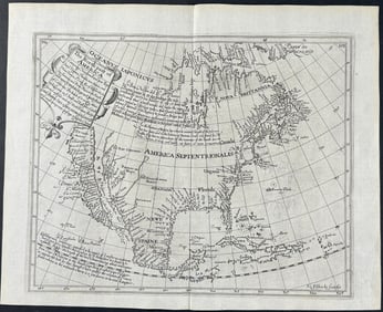 Purchas - Map of North America (One of the earliest English maps of America, helped legitimize