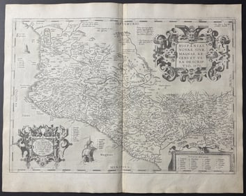 Ortelius, pub. 1579 - Map of New Spain or Southeast North America (Mexico, California, now Texas)