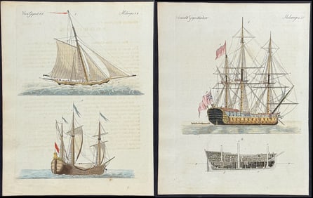 Bertuch - 4 Ship Engravings