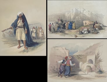 David Roberts, Royal Sub Ed - 4 Lithographs of Holy Land, Syria, Idumea, Arabia, Egypt, & Nubia
