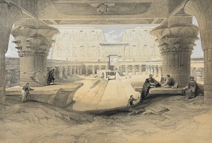 David Roberts - View from Under the Portico of the Temple of Edfou, Upper Egypt