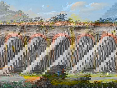 De Vito, Original Painting - Pool in Baja (Piscina mirabile a Baja)