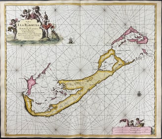 Van Keulen, Rare - Sea Chart of Bermuda