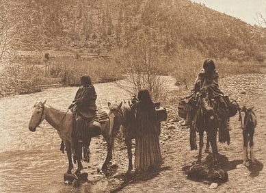 Edward Curtis - At the Ford - Apache