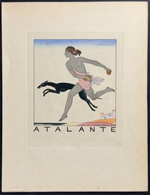 Babou after Barbier - Pair of Atalante Engravings (1 Color / 1 BW)